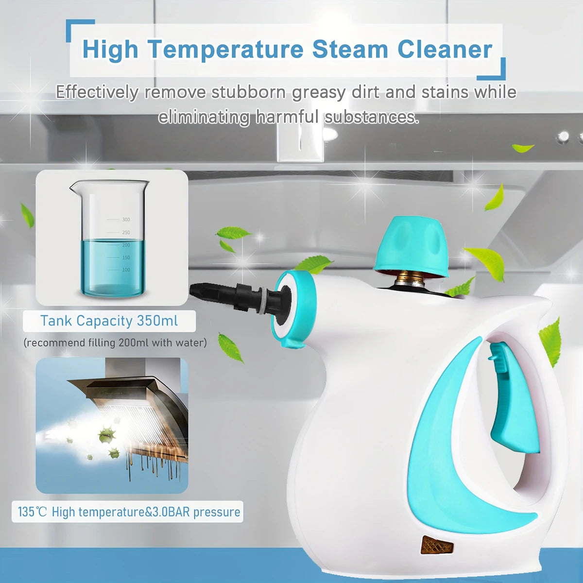Limpiador a vapor portátil multifunción para cocina, baño y coche
